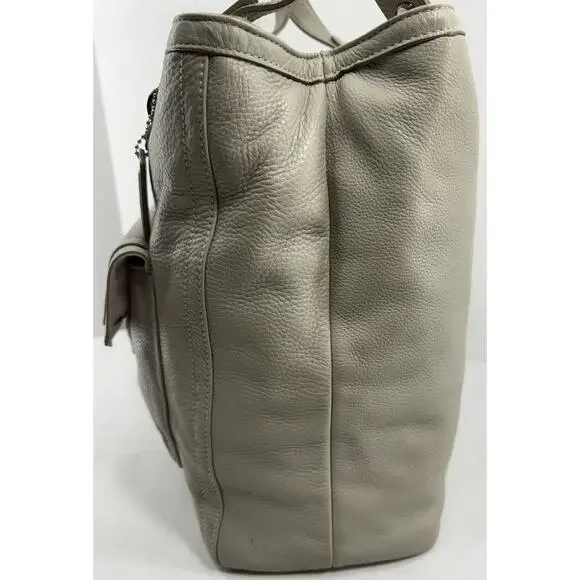 Coach Legacy Tote #19264 Leather Chalk Ivory‎ Pocket Shoulder Bag EUC - Picture 4 of 16